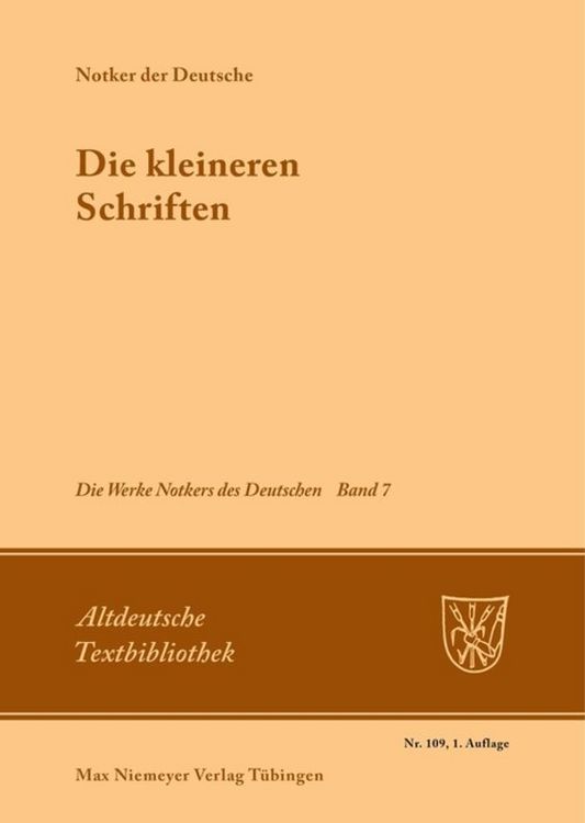 Produktbild: Die kleineren Schriften