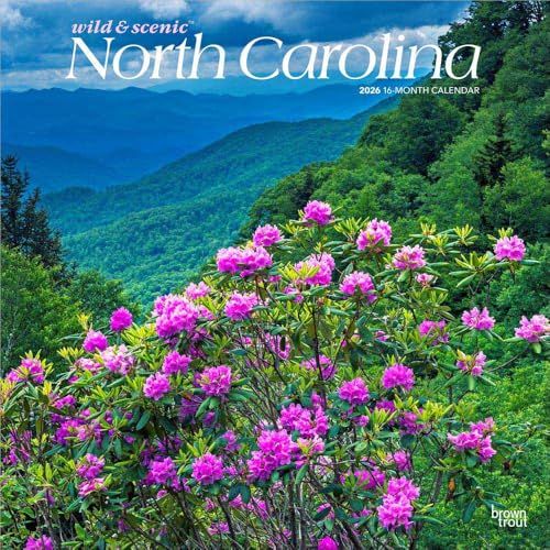 Produktbild: North Carolina Wild & Scenic 2026 12 X 24 Inch (Hanging) Monthly Square Wall Calendar Plastic-Free