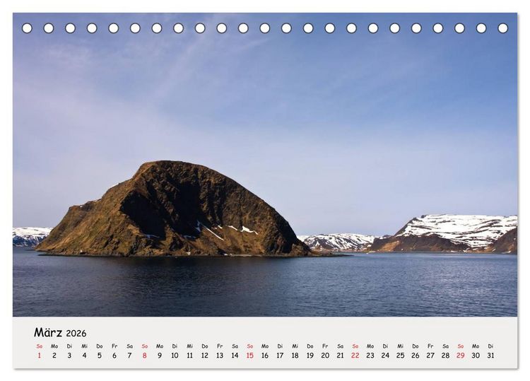 Produktbild: Auf dem Weg zum Nordkap (Tischkalender 2026 DIN A5 quer), CALVENDO Monatskalender