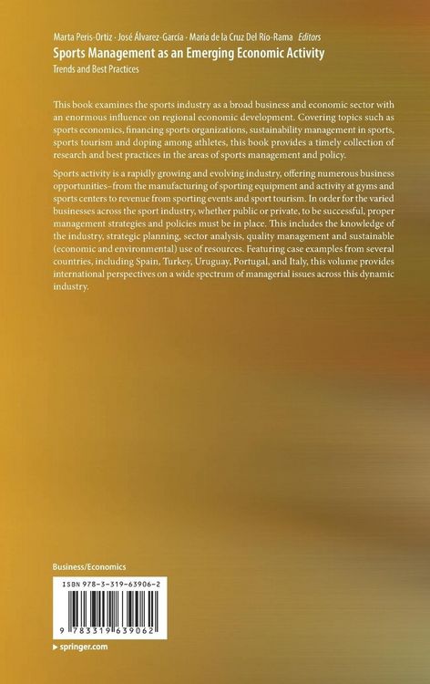 Produktbild: Sports Management as an Emerging Economic Activity