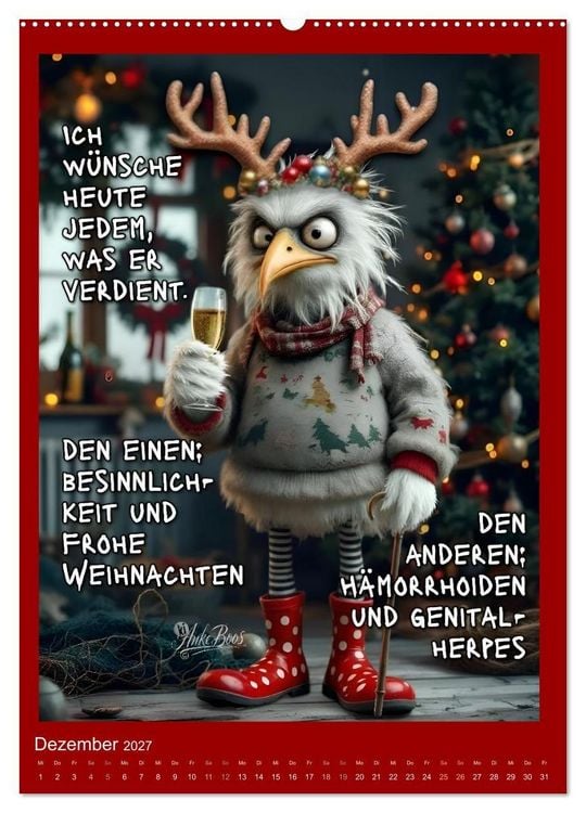 Produktbild: B&ouml;se M&ouml;wen - gestorben wird sp&auml;ter (hochwertiger Premium Wandkalender 2027 DIN A2 hoch), Kunstdruck in Hochglanz