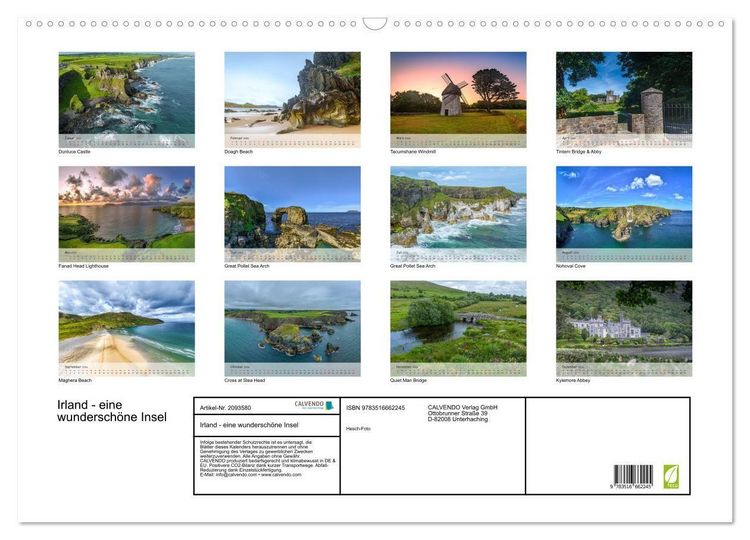 Produktbild: Irland - eine wundersch&ouml;ne Insel (Wandkalender 2026 DIN A2 quer), CALVENDO Monatskalender