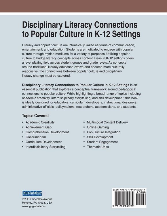 Produktbild: Disciplinary Literacy Connections to Popular Culture in K-12 Settings