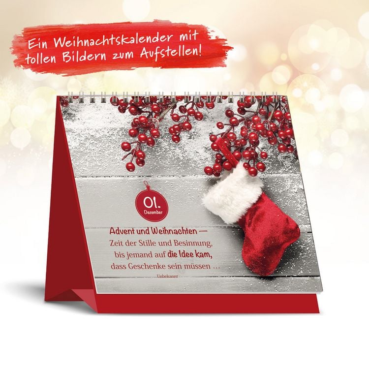 Produktbild: TR&Ouml;TSCH &ndash; Aufstell Adventskalender &bdquo;24 besinnliche Tage&ldquo; | Weihnachtskalender mit 24 besinnlichen Bildern & Weisheiten