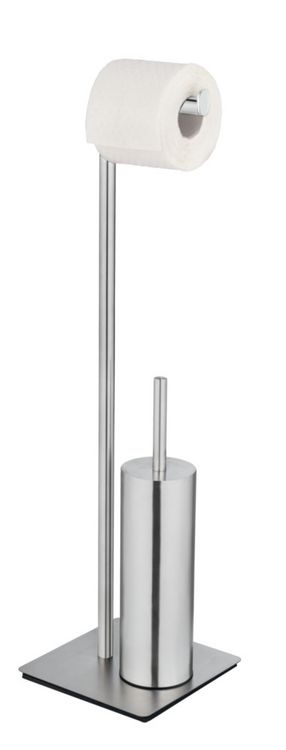 Produktbild: Stand WC-Garnitur Mod. Recco Edelstahl satiniert, WC-B&uuml;rste mit Silikon-B&uuml;rstenkopf
