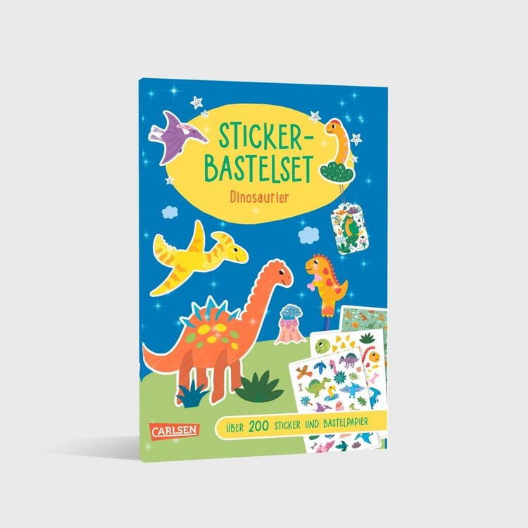 Produktbild: Bastelset f&uuml;r Kinder: Sticker-Bastelset: Dinosaurier