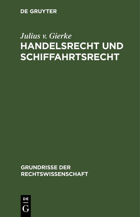 Produktbild: Handelsrecht und Schiffahrtsrecht
