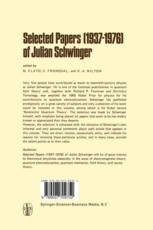 Produktbild: Selected Papers (1937 &ndash; 1976) of Julian Schwinger