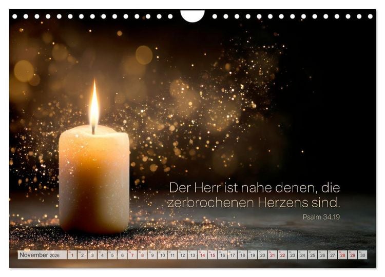 Produktbild: Psalmen und Bibelverse - Himmlische Botschaften (Wandkalender 2026 DIN A4 quer), CALVENDO Monatskalender