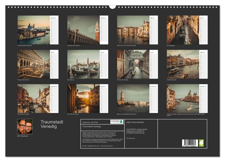 Produktbild: Traumstadt Venedig (Wandkalender 2026 DIN A2 quer), CALVENDO Monatskalender