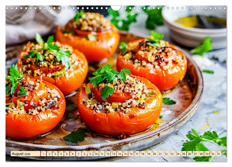 Produktbild: Alles Tomate oder was?! - Herzhafte Speisen rund um die Tomate (Wandkalender 2026 DIN A3 quer), CALVENDO Monatskalender