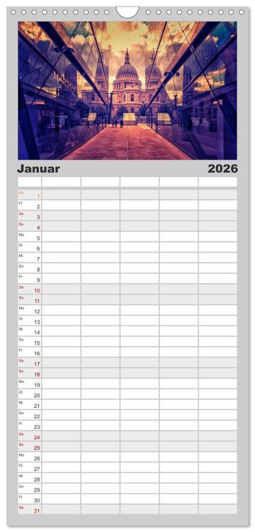 Produktbild: Familienplaner 2026 - Weltmetropole London mit 5 Spalten (Wandkalender, 21 x 45 cm) CALVENDO