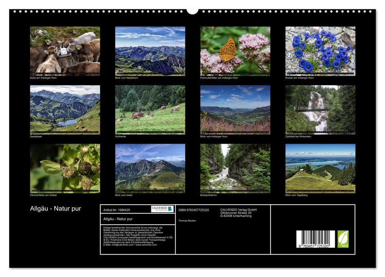 Produktbild: Allg&auml;u - Natur pur (hochwertiger Premium Wandkalender 2026 DIN A2 quer), Kunstdruck in Hochglanz