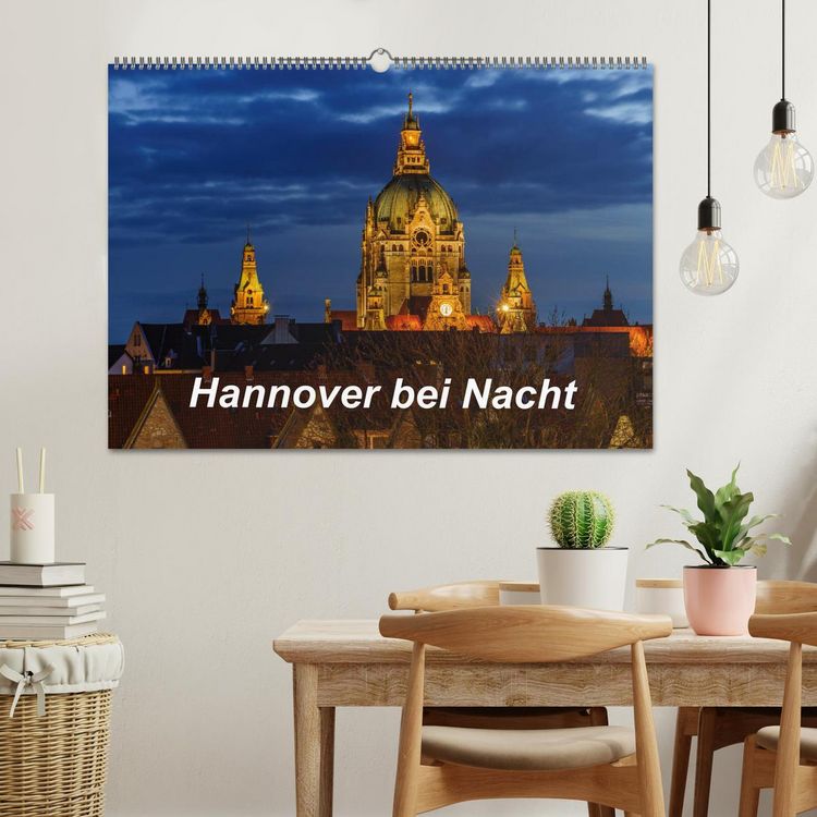 Produktbild: Hannover bei Nacht 2026 (Wandkalender 2026 DIN A2 quer), CALVENDO Monatskalender