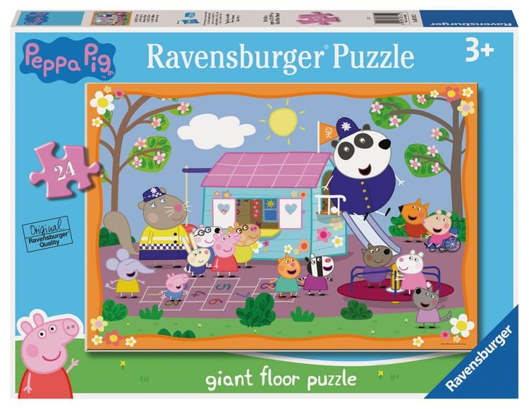 Produktbild: Ravensburger Kinderpuzzle 03141 - Peppa Pigs Clubhouse - Bodenpuzzle mit 24 gro&szlig;en Puzzleteilen, f&uuml;r Peppa Wutz-Fans ab 3 Jahren