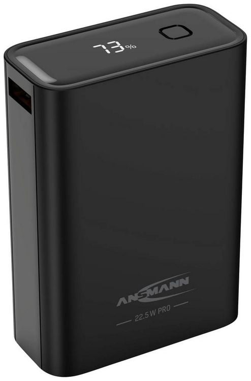 Produktbild: Ansmann 20000 mAh PB222PD sw Powerbank 20Ah USB PD 3.0, Quick Charge 2.0 LiPo Schwarz mit Laderegler, gleichzeitiges Laden und