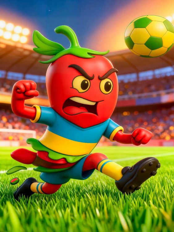 Produktbild: CALVENDO Puzzle 3D Fussballmotiv Chile Chili Figur | 1000 Teile Lege-Gr&ouml;&szlig;e 64x48cm Foto-Puzzle f&uuml;r gl&uuml;ckliche Stunden