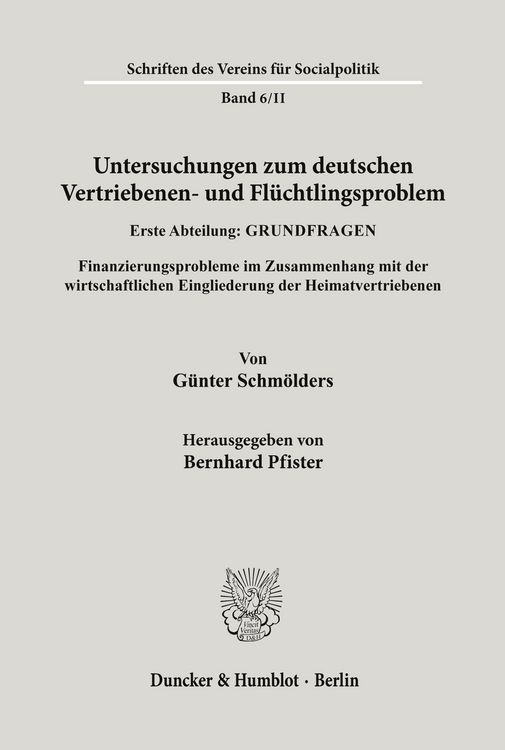 Produktbild: Untersuchungen zum deutschen Vertriebenen- und Fl&uuml;chtlingsproblem.
