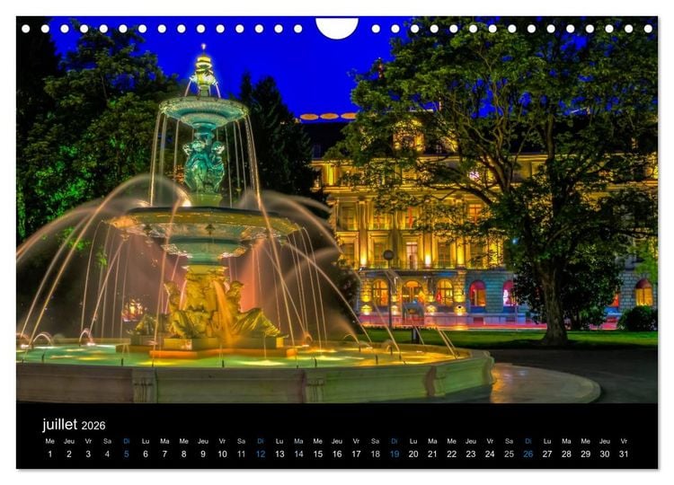 Produktbild: Cr&eacute;puscule sur Gen&egrave;ve (Calendrier mural 2026 DIN A4 vertical), CALVENDO calendrier mensuel
