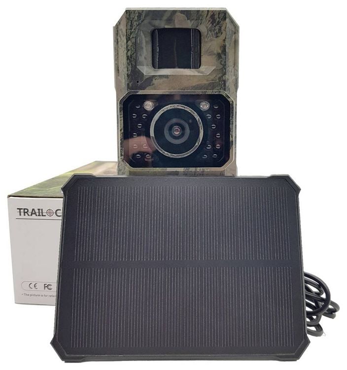Produktbild: Berger & Schr&ouml;ter Mini 48 MP Wildkamera 48 Megapixel inkl. Solarladeger&auml;t mit Li-Ion-Akku Camouflage Braun, Schwarz