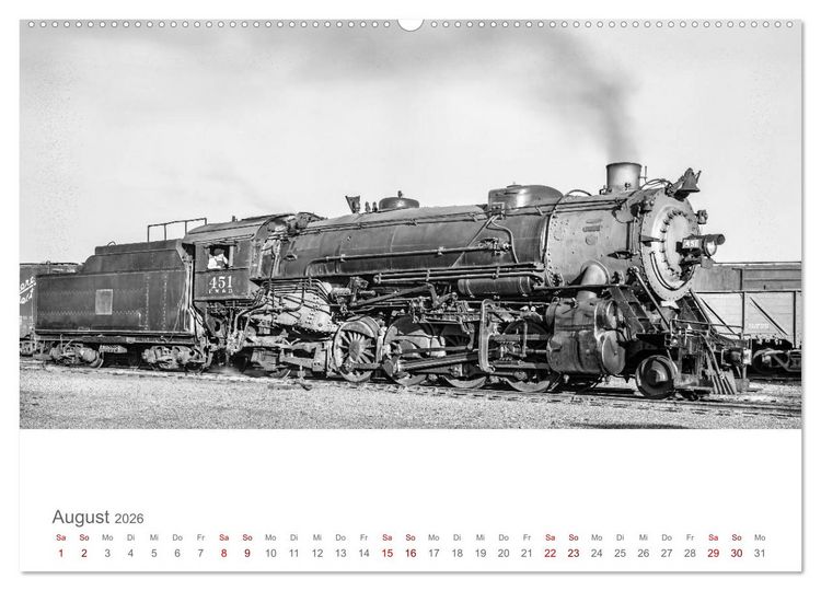 Produktbild: US-Dampflokomotiven (Wandkalender 2026 DIN A2 quer), CALVENDO Monatskalender