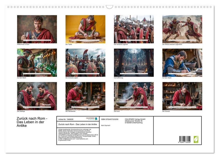 Produktbild: Zur&uuml;ck nach Rom - Das Leben in der Antike (Wandkalender 2026 DIN A2 quer), CALVENDO Monatskalender