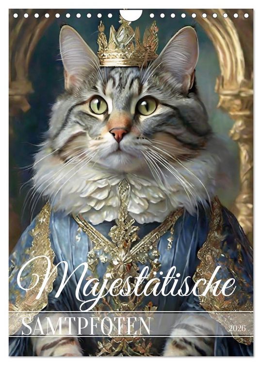 Produktbild: Majest&auml;tische Samtpfoten (Wandkalender 2026 DIN A4 hoch), CALVENDO Monatskalender