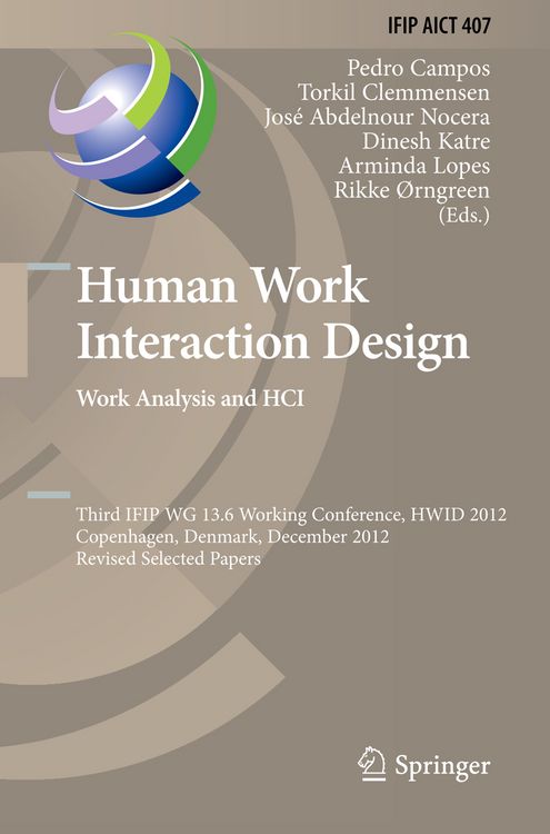 Produktbild: Human Work Interaction Design. Work Analysis and HCI