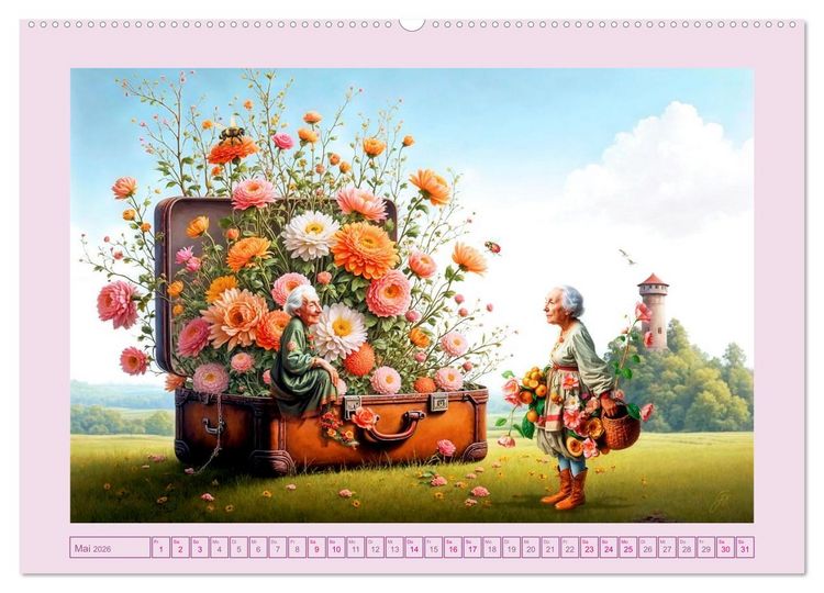 Produktbild: Die geheime Zauberwelt der alten Damen (Wandkalender 2026 DIN A2 quer), CALVENDO Monatskalender