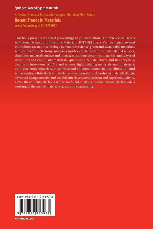 Produktbild: Recent Trends in Materials