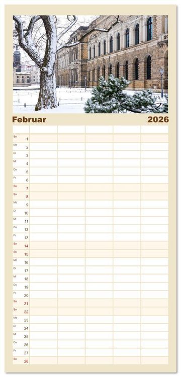 Produktbild: Familienplaner 2026 - Dresden - zeitlose Sch&ouml;nheit mit 5 Spalten (Wandkalender, 21 x 45 cm) CALVENDO