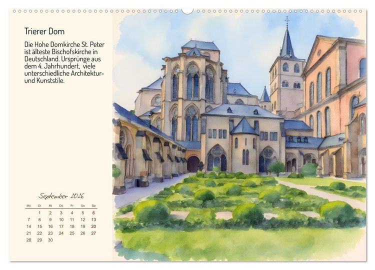 Produktbild: Deutschlands sch&ouml;nste Kirchen (Wandkalender 2026 DIN A2 quer), CALVENDO Monatskalender