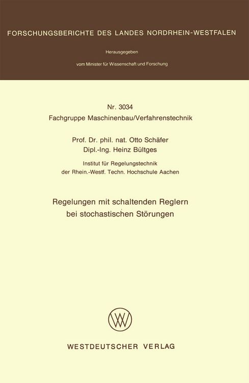 Produktbild: Regelungen mit schaltenden Reglern bei stochastischen St&ouml;rungen