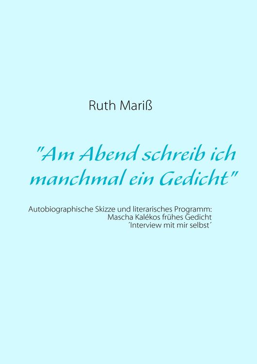 Produktbild: Am Abend schreib ich manchmal ein Gedicht