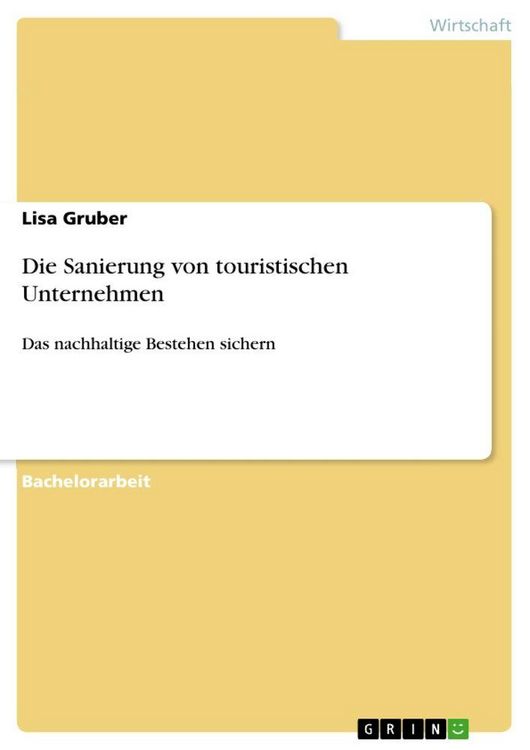 Produktbild: Die Sanierung von touristischen Unternehmen