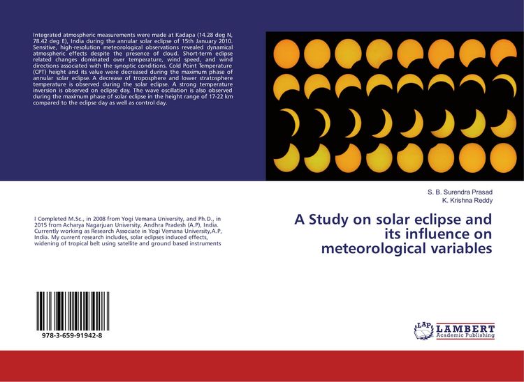Produktbild: A Study on solar eclipse and its influence on meteorological variables
