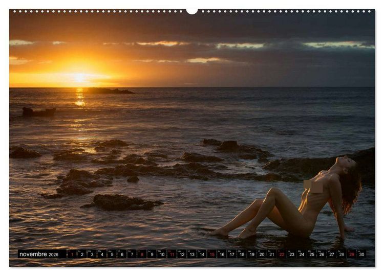 Produktbild: Ibiza et Lanzarote - Les paysages et le nu (Calendrier mural 2026 DIN A2 vertical) calendrier de bureau