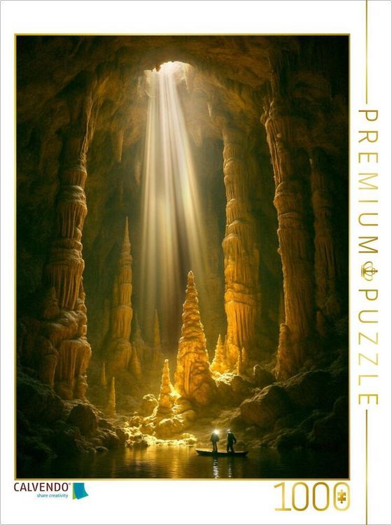 Produktbild: CALVENDO Puzzle Lichtstrahl in die Tiefe einer riesigen H&ouml;hle | 1000 Teile Lege-Gr&ouml;&szlig;e 64x48cm Foto-Puzzle f&uuml;r gl&uuml;ckliche Stunden