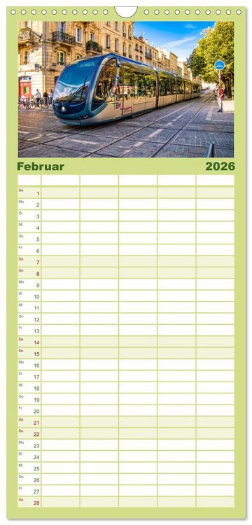 Produktbild: Familienplaner 2026 - Ich fahre gern Stra&szlig;enbahn mit 5 Spalten (Wandkalender, 21 x 45 cm) CALVENDO
