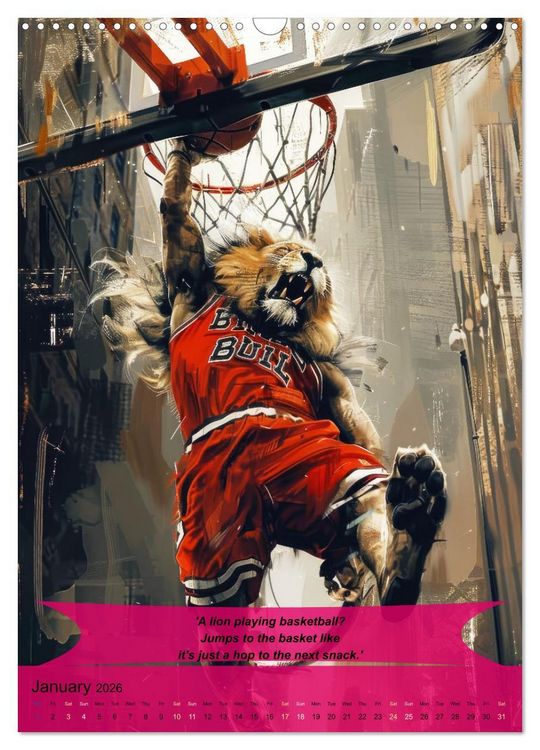 Produktbild: Basketball with funny animals (Wall Calendar 2026 DIN A3 portrait), CALVENDO 12 Month Wall Calendar
