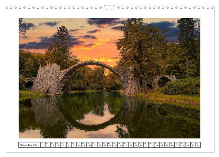 Produktbild: Von Bad Muskau zur Rakotzbr&uuml;cke ins Zittauer Gebirge (Wandkalender 2026 DIN A3 quer), CALVENDO Monatskalender