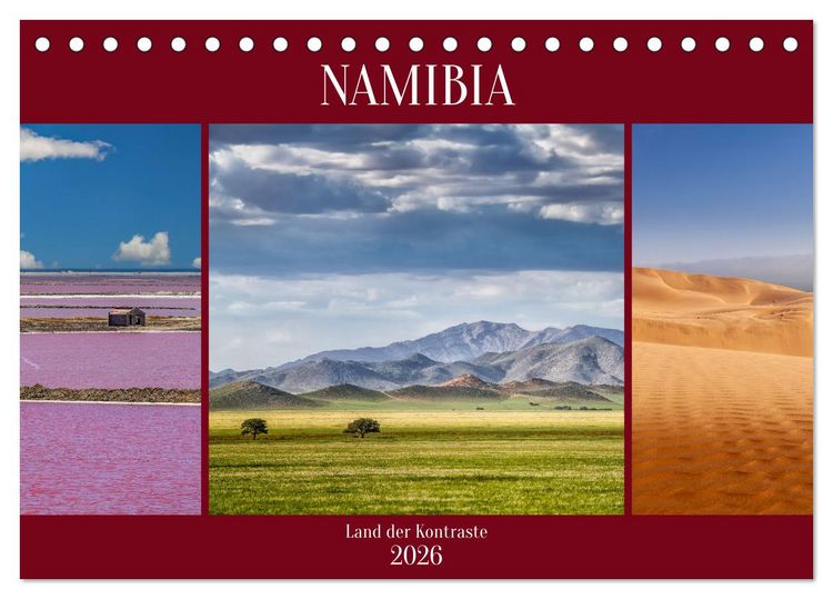 Produktbild: Namibia - Land der Kontraste (Tischkalender 2026 DIN A5 quer), CALVENDO Monatskalender