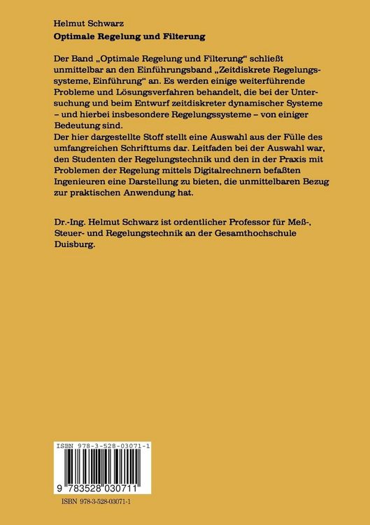 Produktbild: Optimale Regelung und Filterung
