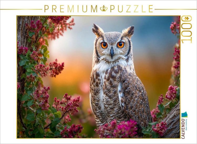 Produktbild: CALVENDO Puzzle Der Uhu auf der Lauer | 1000 Teile Lege-Gr&ouml;&szlig;e 64x48cm Foto-Puzzle f&uuml;r gl&uuml;ckliche Stunden