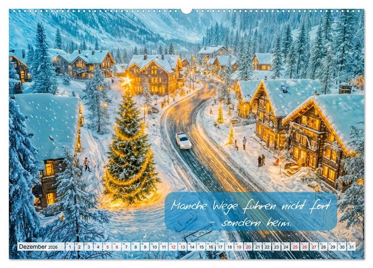 Produktbild: Wege zwischen Asphalt und Himmel - Achtsamkeitskalender mit Weisheiten (hochwertiger Premium Wandkalender 2026 DIN A2 quer), Kunstdruck in Hochglanz