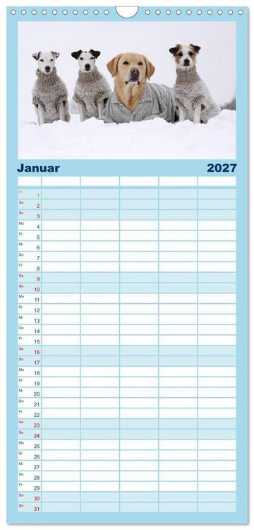 Produktbild: Familienplaner 2027 - Parson Russell Terrier mit 5 Spalten (Wandkalender, 21 x 45 cm) CALVENDO
