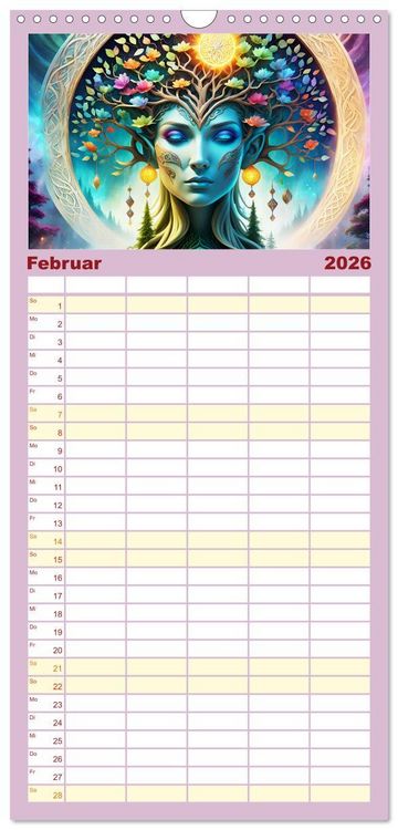 Produktbild: Familienplaner 2026 - Elfen Zauberhafte Fantasiewesen mit 5 Spalten (Wandkalender, 21 x 45 cm) CALVENDO