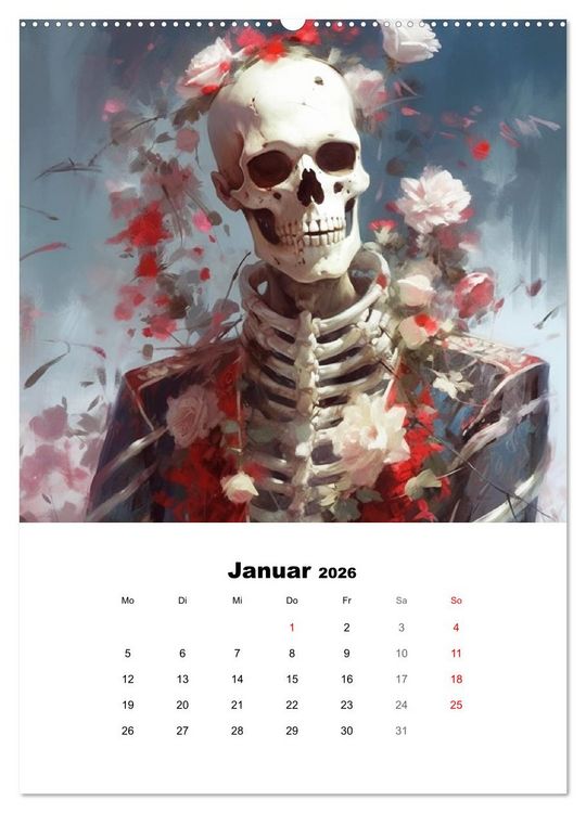 Produktbild: Gothic-Flower-Punk. D&uuml;ster-romantische Kunst (Wandkalender 2026 DIN A2 hoch), CALVENDO Monatskalender