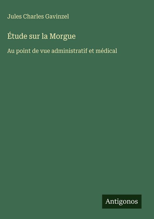 Produktbild: &Eacute;tude sur la Morgue