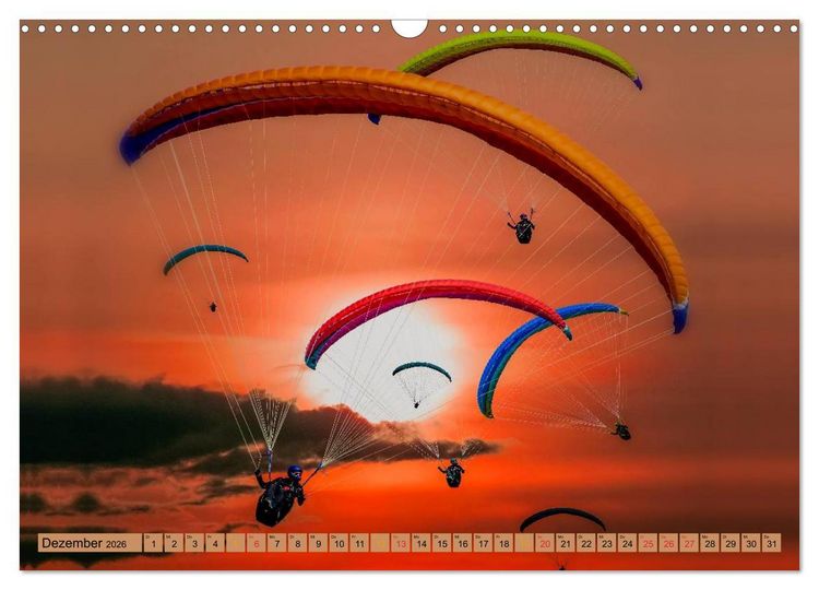 Produktbild: Frei sein - Paragliding (Wandkalender 2026 DIN A3 quer), CALVENDO Monatskalender